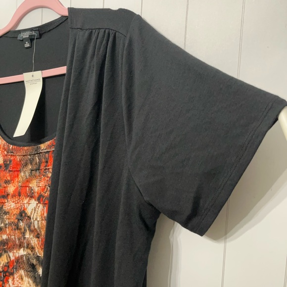 Black blouse animal print size 1X - Picture 6 of 8